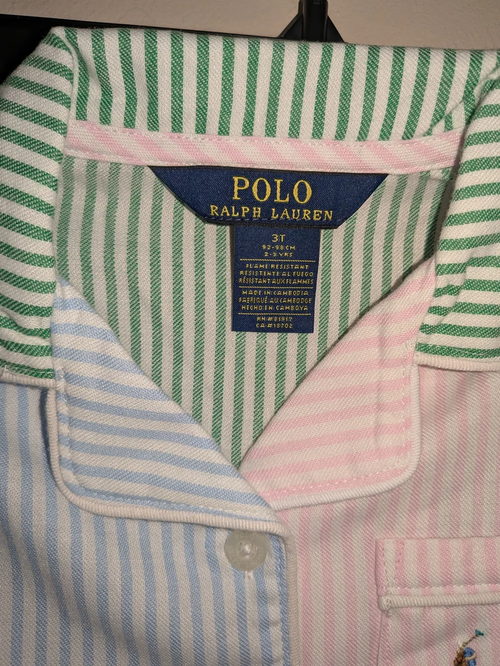 Girls Oxford Short Pyjama Set in Multicolour